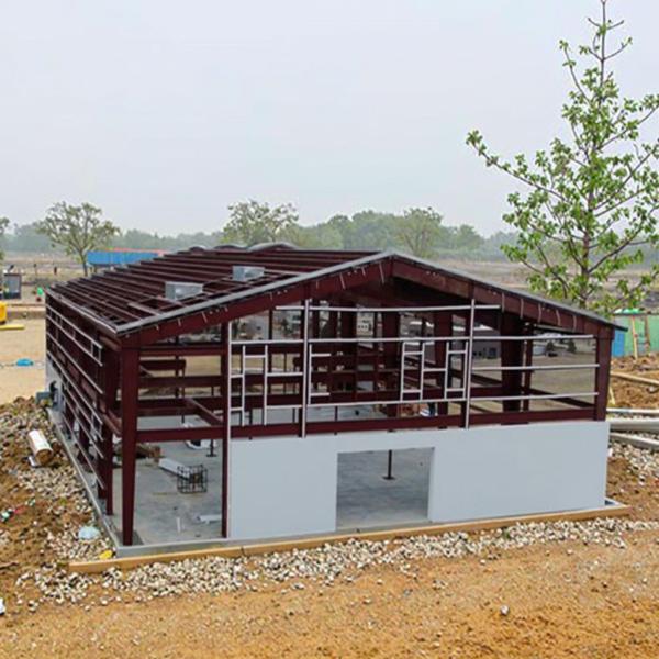 Quality Modern Design Style Prefabricated Structure Warehouse With Roof Cladding Of EPS/Rockwool/Fiberglass Wool/PU Sandwich Panel for sale