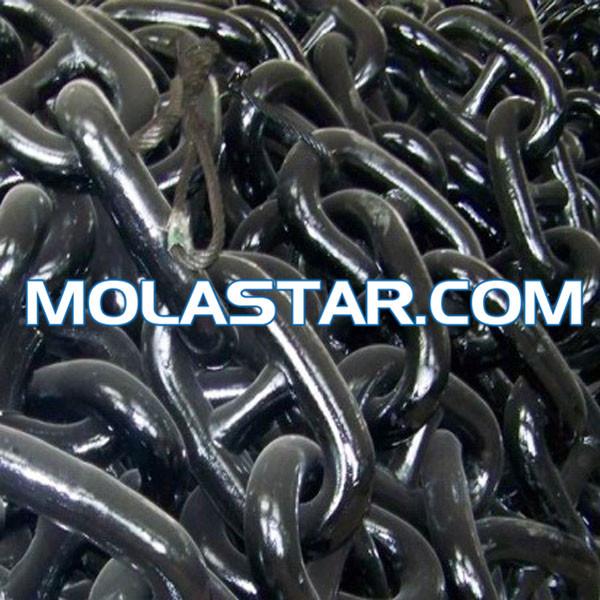 Quality Molastar Sea Boat Black Painted Marine Stud Link Anchor Chain For Ship  And Boat Marine for sale