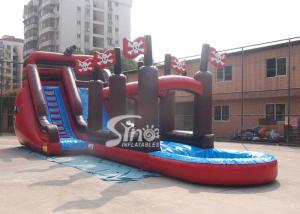 China Commercial giant pirate ship inflatable water slide with slip n slide for adults outdoor water park on sale