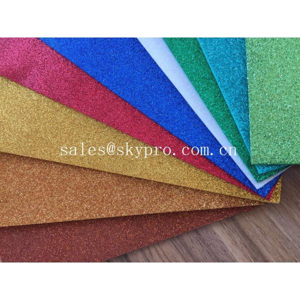 Flexible EVA Foam Rubber Sheets 1mm Thickness Blue Self - Adhesive Glitter