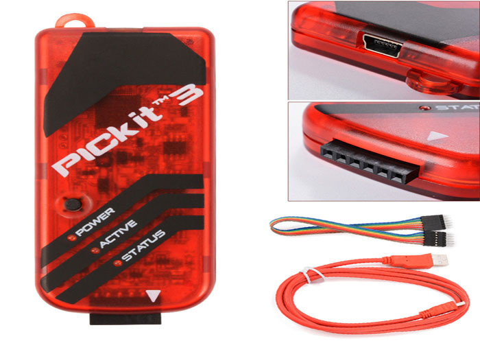 Red Microchip Programmer Pickit 3 For Arduino Controller Board New Condition