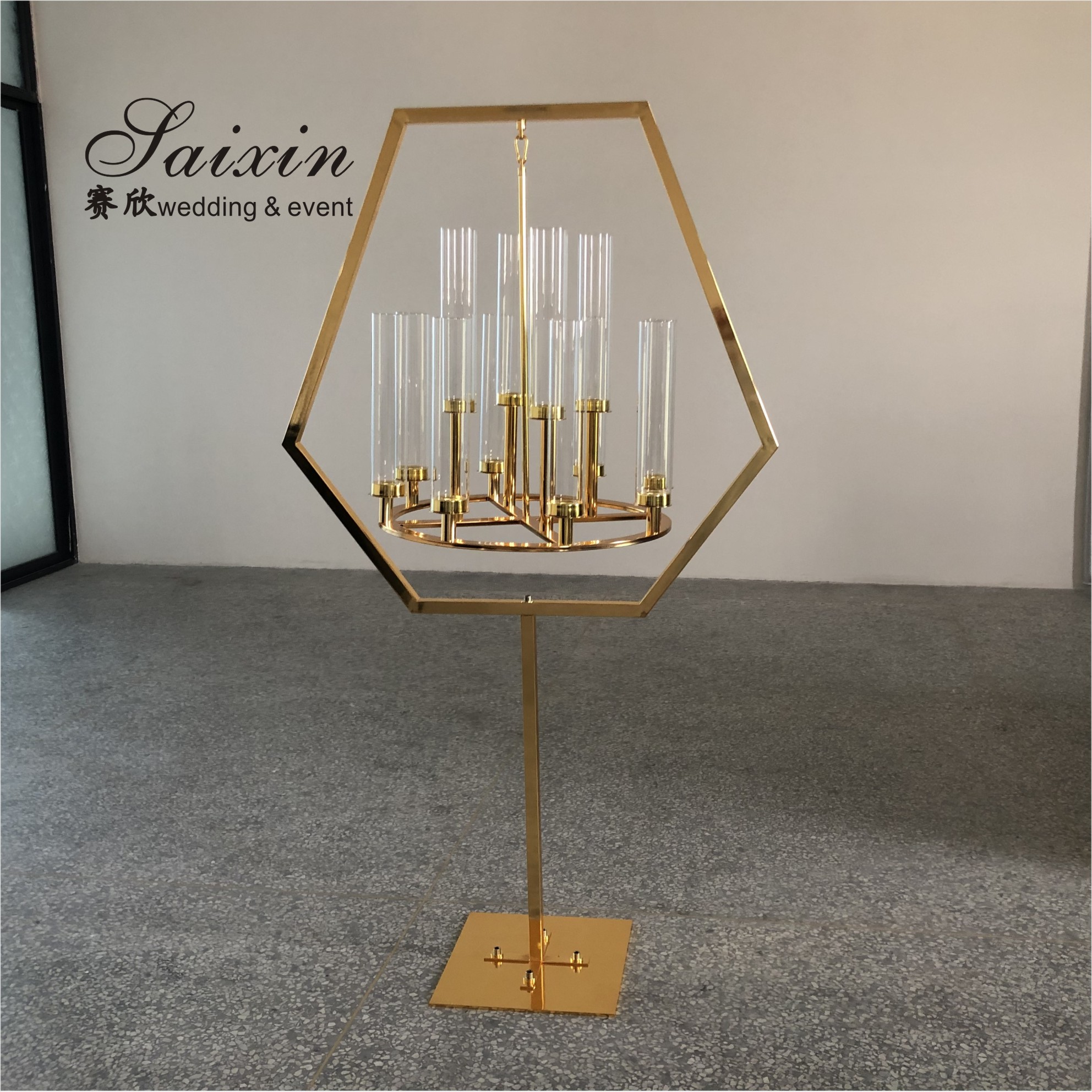 New design slinky black metal flower stands for event party decor