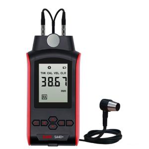 China 4 digits LCD Handheld Ultrasonic Thickness Gauge SA40+ with normal and multiple echo(MEC) mode in red or blue color wholesale