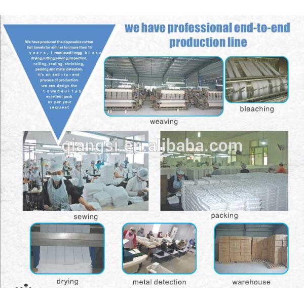 100% cotton white disposable airline towel