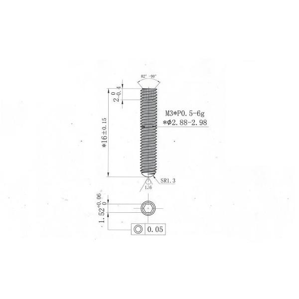 Hexagon Socket Cone Point Set Screw Round Head Allen Bolt M3x9mm