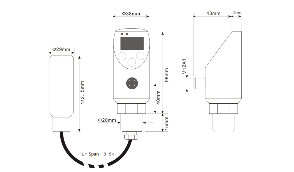 OLED Display Self Luminous RS485 Water Tank Switch Level Float Switch