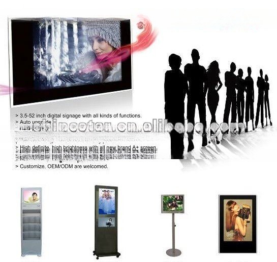 small 7 Inch LCD digital POP Video screen with multimedia loop player playback function
