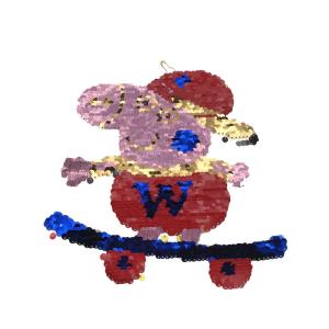 China Peppa Pig Sequin Embroidery Patches Logo Embossed , Deboesed 10-20CM wholesale