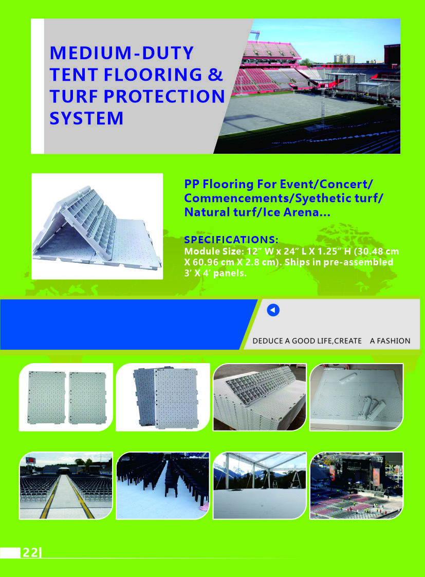 Medium Duty Modular Tent Flooring Polypropylene Tent Floor Tiles Non Slip