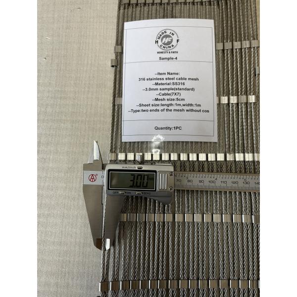 AISI304 60mm*60mm Hole Ferruled Type Wire Rope Mesh For Fence Use