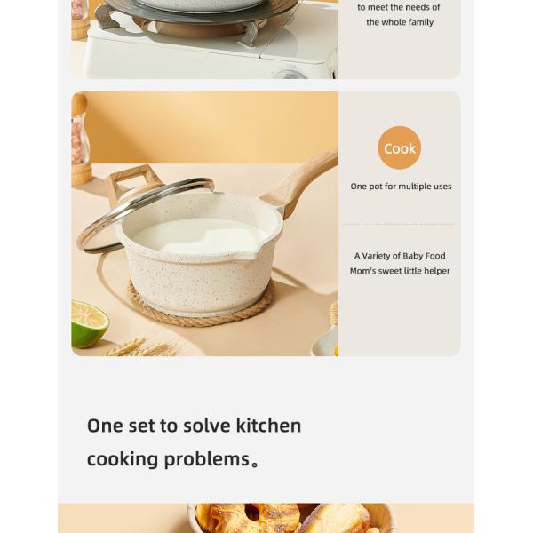 Multifunction 3pcs Aluminum Cooking Cookware Pot Set Non Stick Kitchen Ware Cookware Set