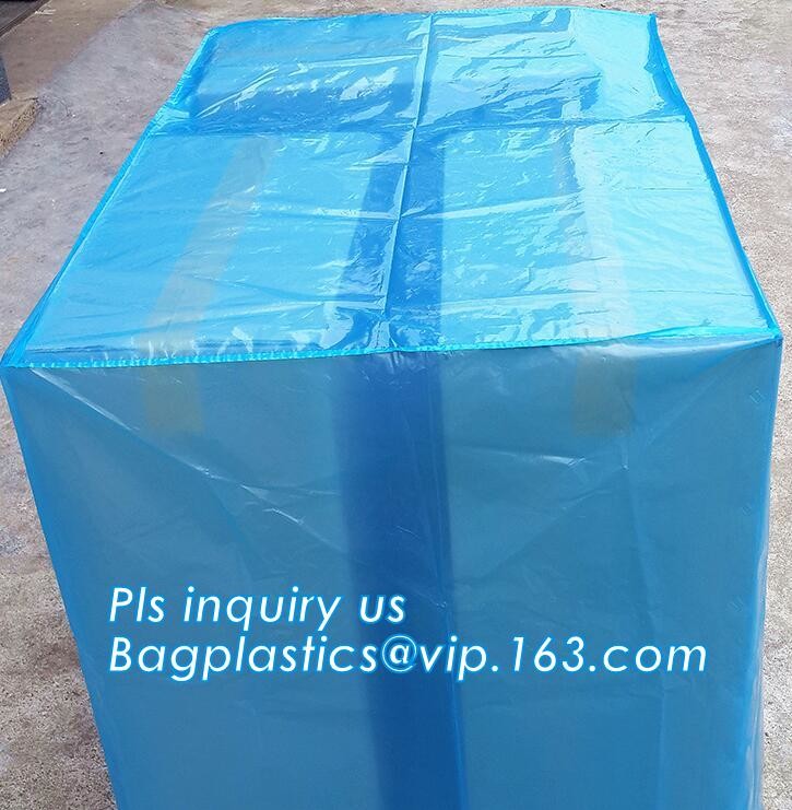 Customized Square Bottom or Side Guesst Plastic Protective Pallet Covers, 4 Mil Dust proof Clear Pallet Covers, BAGPLAST