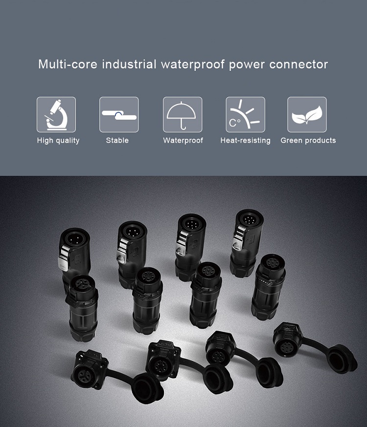 CNLINKO Male Female Panel Mount Industrial Wire Connector 7 Pin Waterproof Plug Socket Pogo Pin Connector