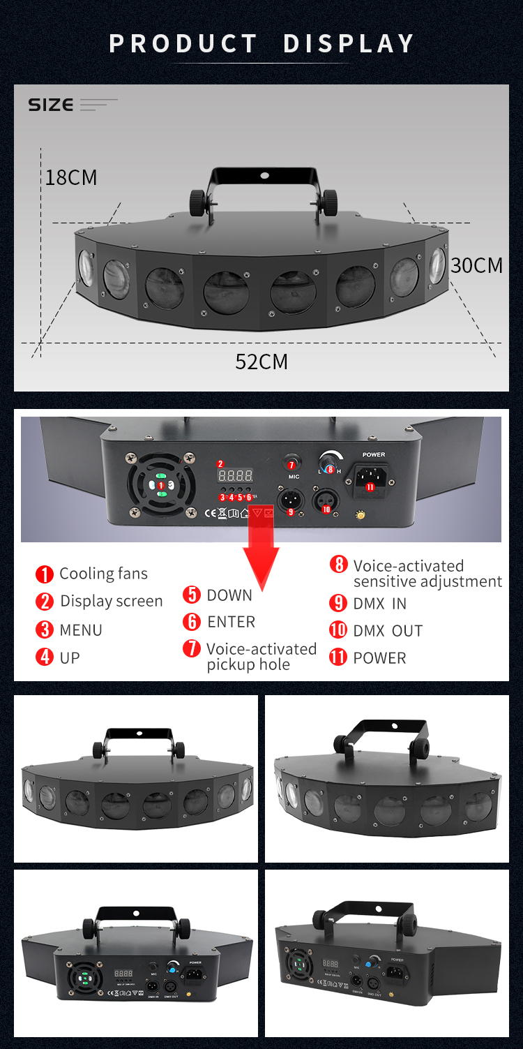 RGBW 4 In1 DMX LED Scans Moving Head Light With 50000 Hours Working Lifetime
