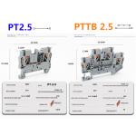 Din Rail Mounted Terminal Blocks Modular Set Screwless Spring Crimping PT 2.5 mm