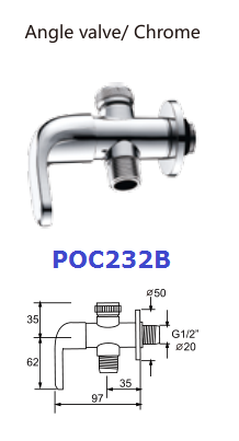 Kitchen Ceramic White Chrome Plated Plastic Angle Valve