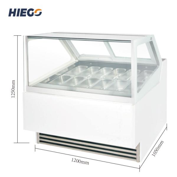 Quality R404 Ice Cream Cone Display Cabinet Baked Pastry Ice Cream Dipping Case Stand Alone for sale