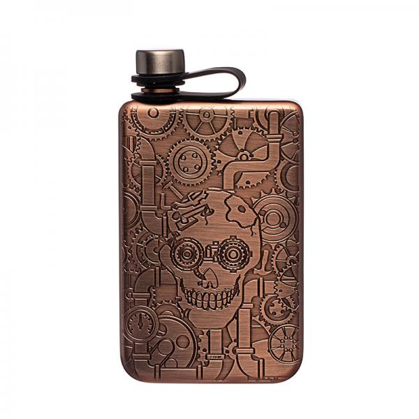 Quality Hip Flask For Liquor Brushed Copper 7 Oz Stainless Steel Leakproof with Funnel Great Gift Idea Flask for sale