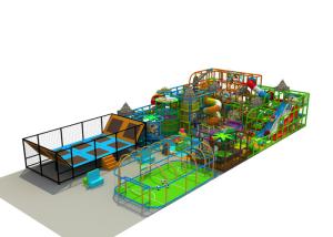 China Large Indoor Play Structures / Indoor Playground Set With Soccer Playing Area And Trampoline wholesale