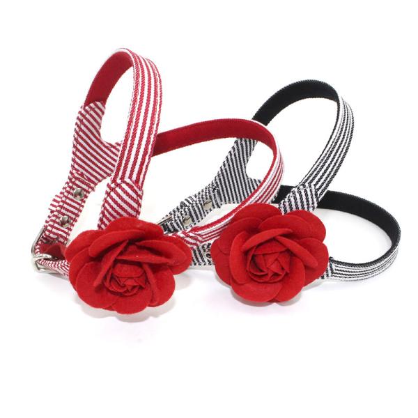 Cute Flower Dog Collars And Leashes Perfect Fit Harness With Safety Hooks