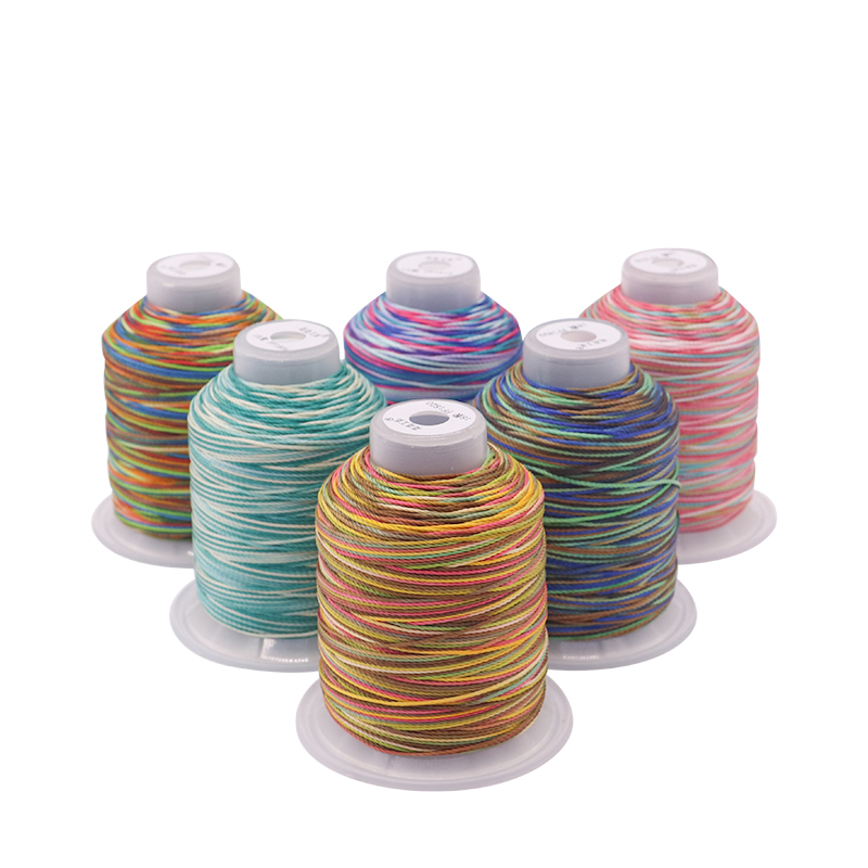 Low Shrinkage 100% Polyester Multi Color Sewing Threads for Yarn Count 3Plys Weaving Crafts