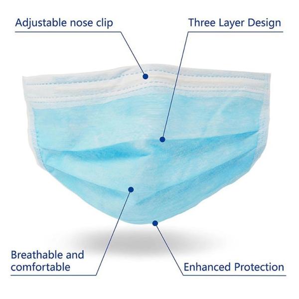 Clinic Black 99% Disposable Hypoallergenic Face Masks