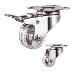 China Clear PC Light Duty Swivel 40mm 66lbs Stainless Steel Casters wholesale
