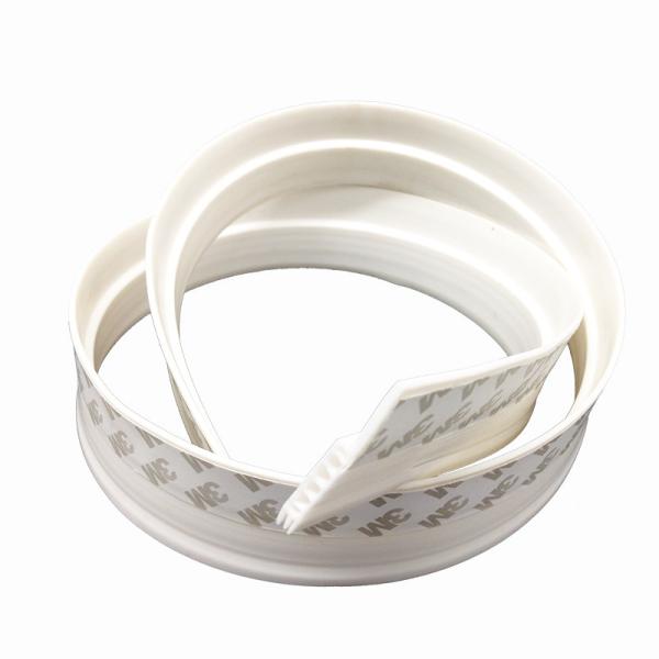 Self Adhesive Silicone Weather Stripping Door Seal With 3M Glue Tape White 45mm