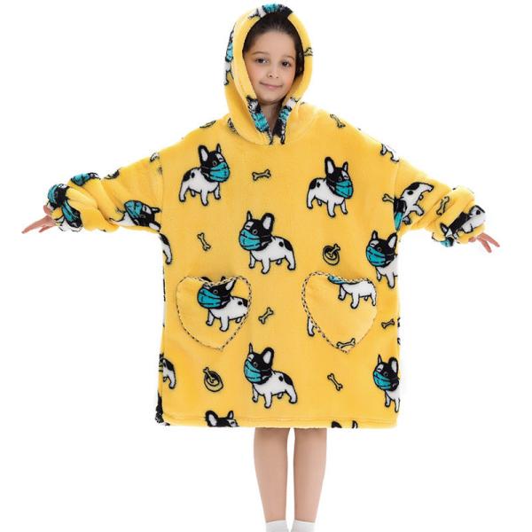 Quality Long Lined Soft Fleece Full Print Oversized Blanket Hoodie With Sleeves for sale