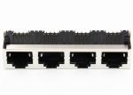 1 * N RJ45 Multiple Port Connectors , Right Angle Tab Up RJ45 Multiport