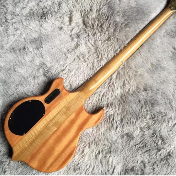 Custom 4 Strings Neck Through Body Alembic Style Electric Bass Guitar Tree Burl Top