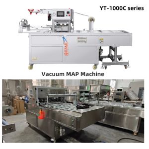 China Linear Automatic MAP Tray Sealing Machine Modified Atmosphere Packaging Equipment wholesale