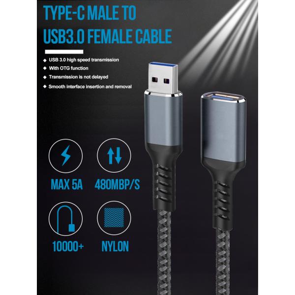 5Gbps Data Transfer USB Data Extension Cable Type A Male to Female