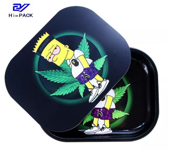 Quality Customized Weed Rectangle Tin Box With Lid Custom Weed Packaging Can for sale