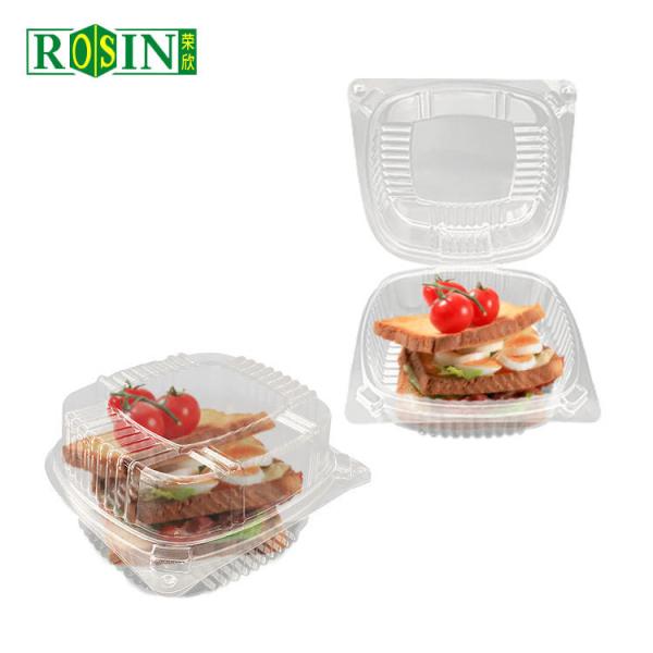 Disposable Hinged Round / Triangle Pie Cake Container Plastic Clamshell Pie