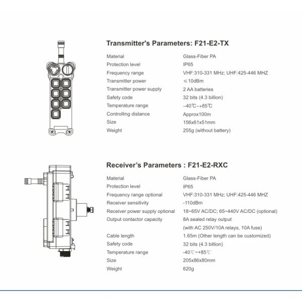 6 Keys Crane Remote Control Systems F21-E2 Industrial Remote Control System Electric Hoist