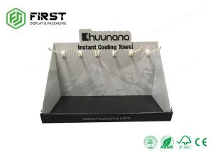 China Custom Recycled Paper Cardboard Hanging Countertop Display PDQ Display With Hooks For Retail on sale