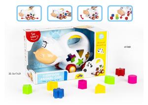 China Educational Shape Sorting Matching Baby Blocks Toys Car Set 9Pcs PP Plastic Material on sale