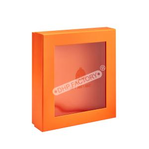 China Orange Color Pvc Window Paper Box Custom Rigid Box Packaging With Large Space wholesale