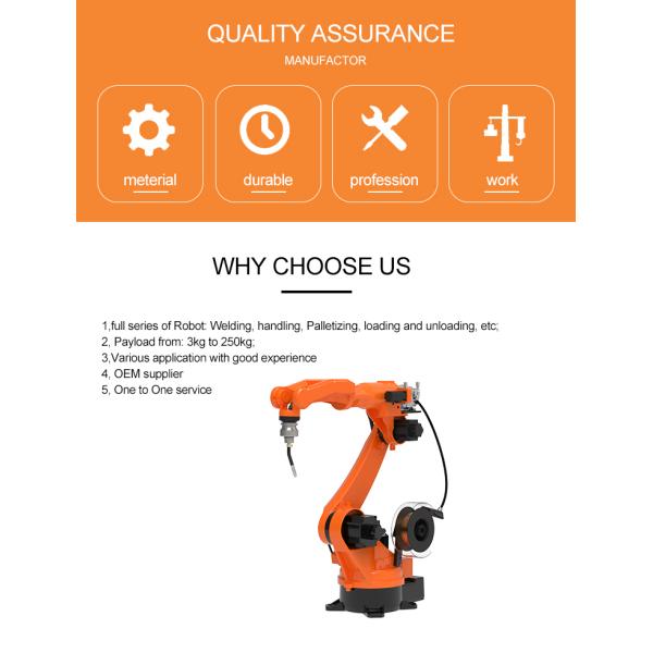 Industry 380V Six Axis Robot Arm , 6.5KVA High Precision Robot Arm
