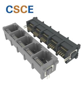 China 5225 Series PBT Unshielded 8P8C 1x5 Multiple Port RJ45 Connector Without Leds wholesale
