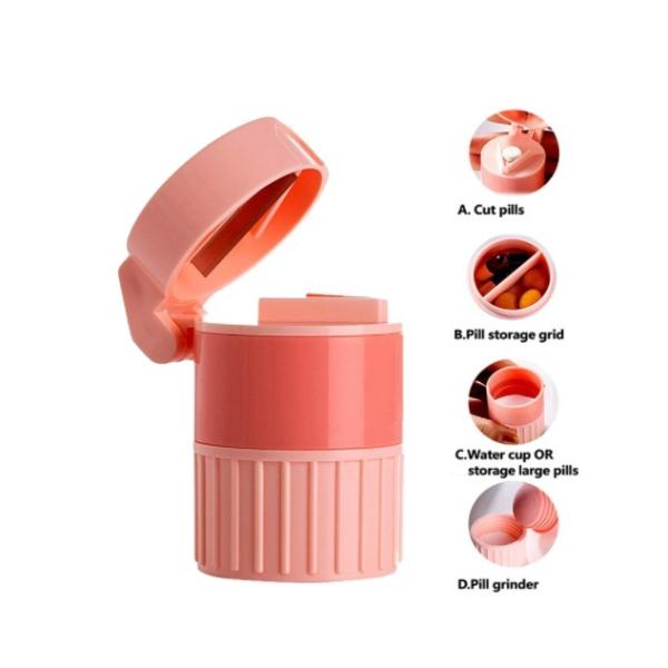 Easy Open Hospital Pill Dispenser Box Tablet Cutter Crusher Box Grind Individual Medication