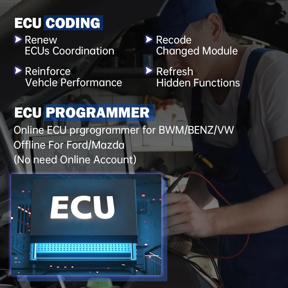 XTOOL D9S Pro Upgraded of D9Pro Car Diagnostic Tools ECU Programming Coding Key Programmer Topology Map Active Test CAN