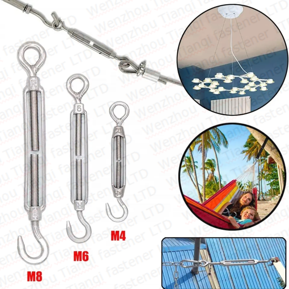 316 Stainless Steel Frame Type Eye Hook Turnbuckle for Heavy Duty Wire Rope Tensioning and Durability in Mining Industry