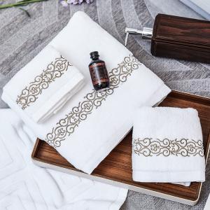 China Spa Hotel Towel Set 100% Cotton Custom Logo Dobby Plain Rectangular Stable wholesale