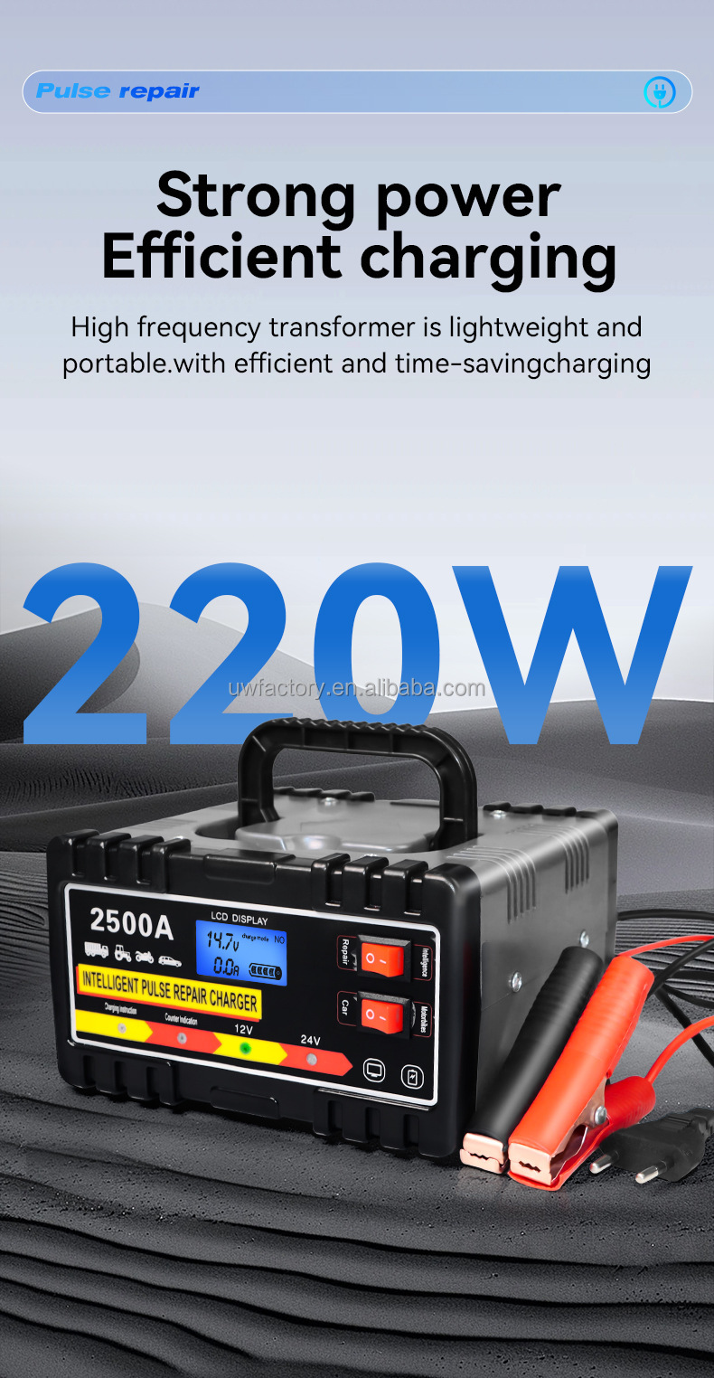 FCP Function 90% Charging Efficiency Battery Charger for 12V10A 24V5A Deep-Cycle Lead Acid Batteries