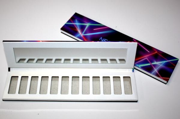 Quality 12 Pan Paper Empty Eyeshadow Palette Handmade With White Pearl Paper for sale