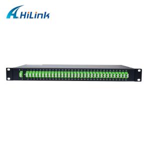 China 1U Rack Chassis Single Mode PLC Optical Splitter 1X64 SC APC Connectors wholesale