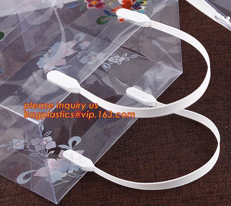 Promotional customized high quality soft loop plastic cloth bag,manufacturer custom soft loop handle polyethylene PE pla