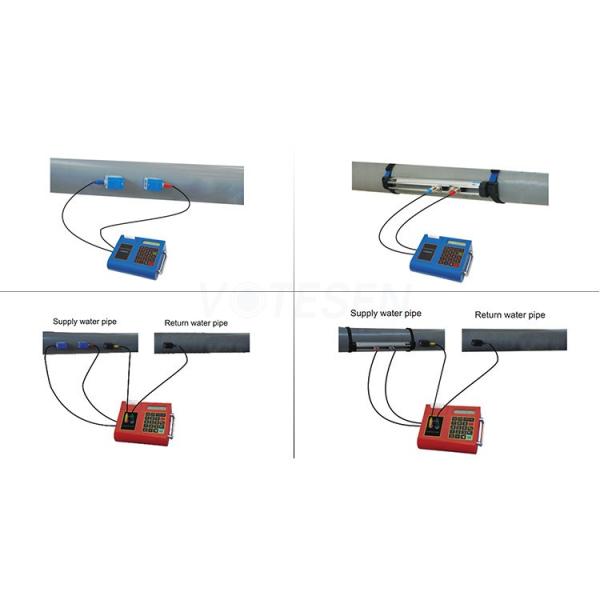 Built In Printer LCD Digital Ultrasonic Pipe Flow Meter Heat Measurement